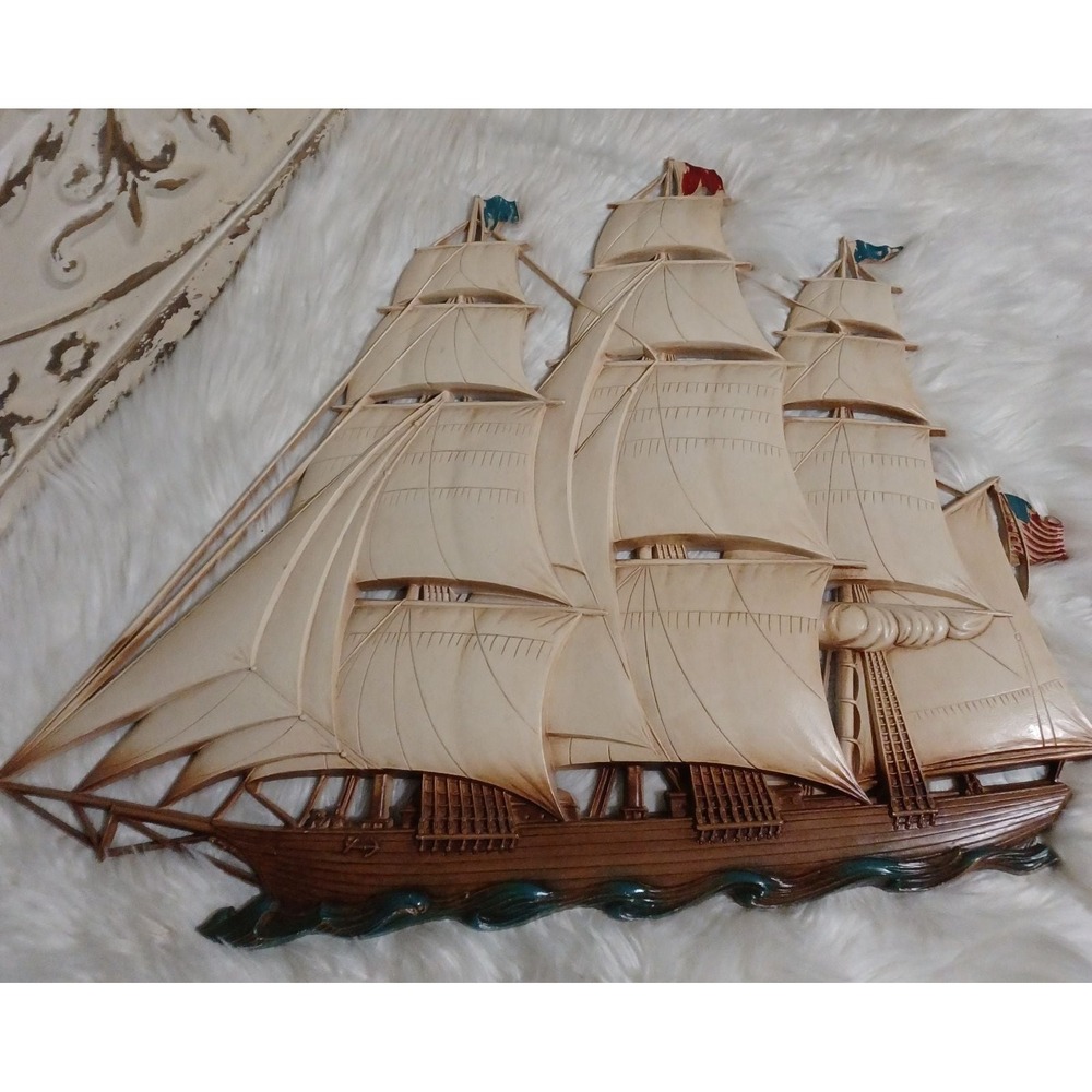 vintage syroco Inc 4574 large boat wall hanging